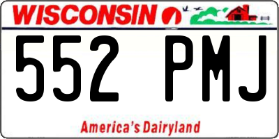 WI license plate 552PMJ