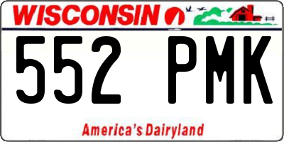 WI license plate 552PMK