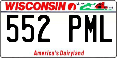 WI license plate 552PML