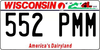 WI license plate 552PMM