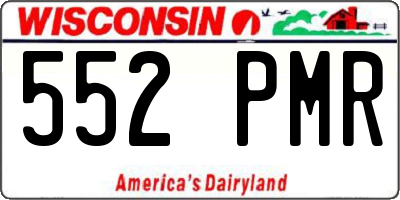 WI license plate 552PMR