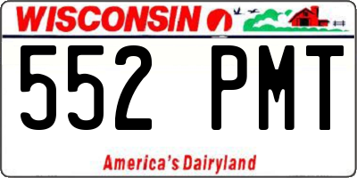 WI license plate 552PMT