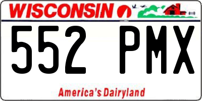 WI license plate 552PMX