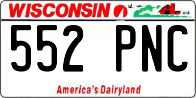 WI license plate 552PNC
