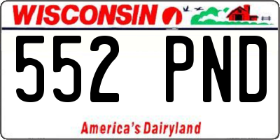 WI license plate 552PND
