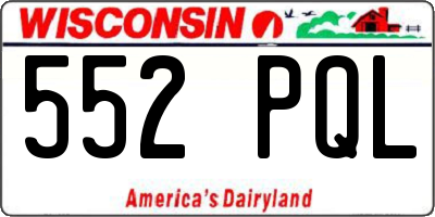 WI license plate 552PQL