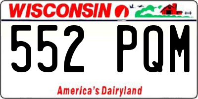 WI license plate 552PQM