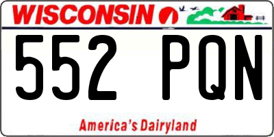 WI license plate 552PQN