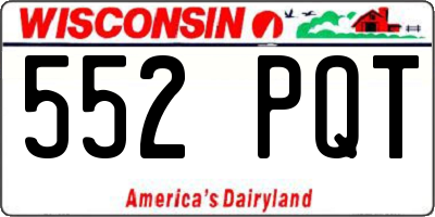 WI license plate 552PQT