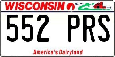WI license plate 552PRS