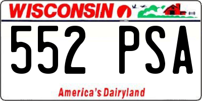 WI license plate 552PSA
