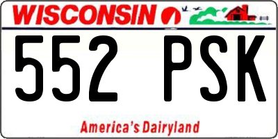 WI license plate 552PSK