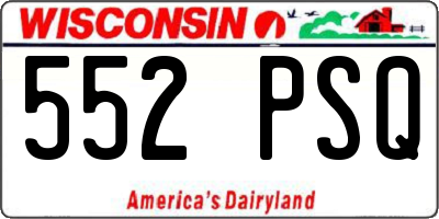 WI license plate 552PSQ