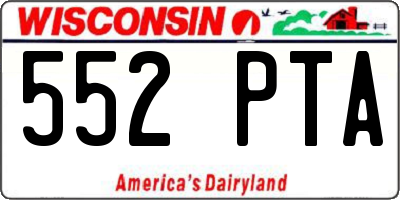 WI license plate 552PTA