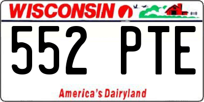 WI license plate 552PTE