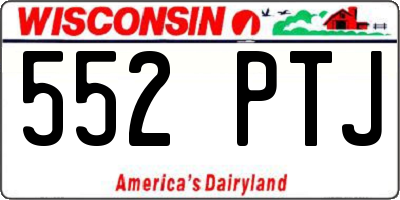 WI license plate 552PTJ