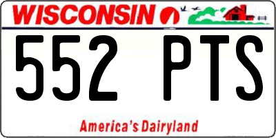 WI license plate 552PTS