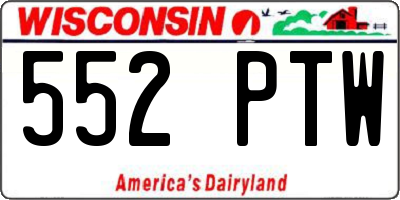 WI license plate 552PTW