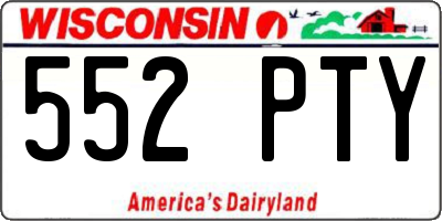 WI license plate 552PTY