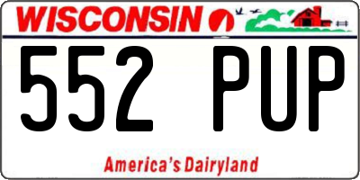WI license plate 552PUP