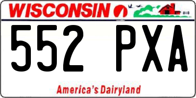 WI license plate 552PXA