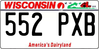 WI license plate 552PXB