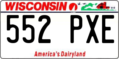 WI license plate 552PXE