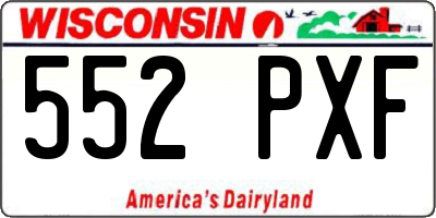WI license plate 552PXF