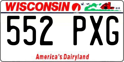 WI license plate 552PXG