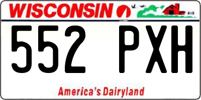 WI license plate 552PXH