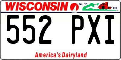 WI license plate 552PXI