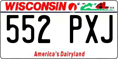 WI license plate 552PXJ