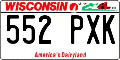 WI license plate 552PXK