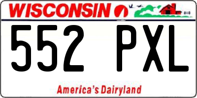 WI license plate 552PXL