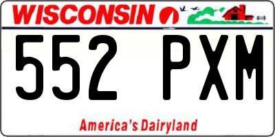 WI license plate 552PXM