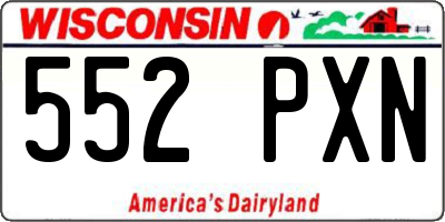 WI license plate 552PXN