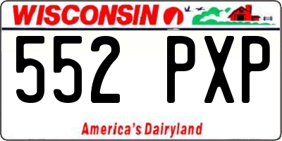 WI license plate 552PXP