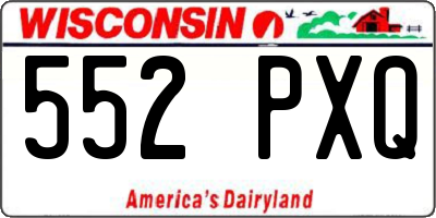 WI license plate 552PXQ
