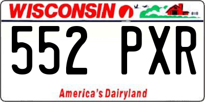 WI license plate 552PXR