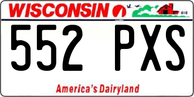 WI license plate 552PXS
