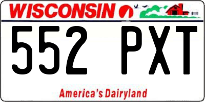 WI license plate 552PXT