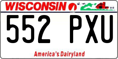 WI license plate 552PXU