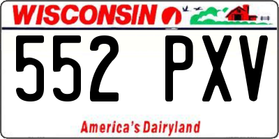 WI license plate 552PXV