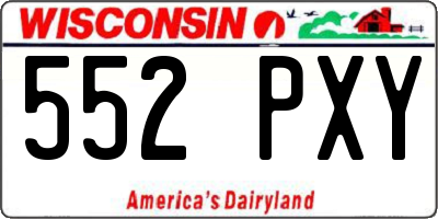 WI license plate 552PXY
