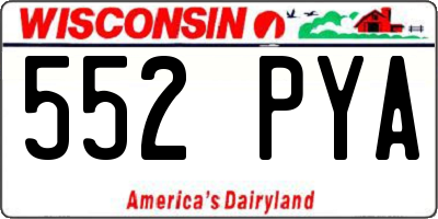 WI license plate 552PYA