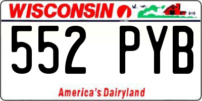 WI license plate 552PYB