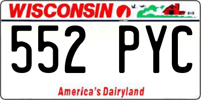 WI license plate 552PYC