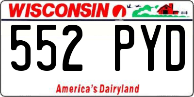 WI license plate 552PYD