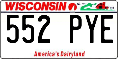 WI license plate 552PYE