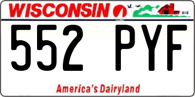WI license plate 552PYF